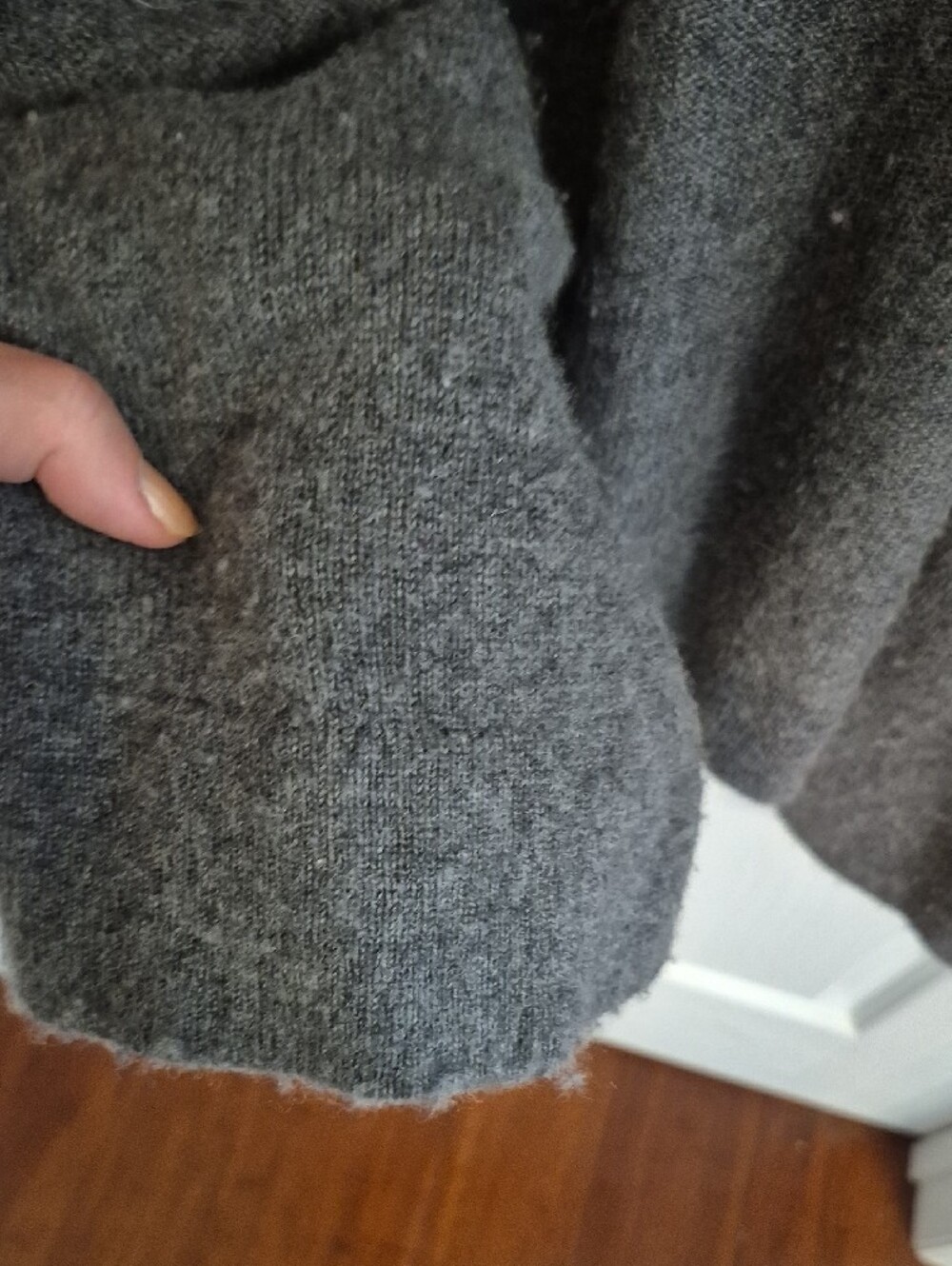 Prive 100% Cashmere  Grey Hooded Open-Front Sweater Cardigan - Picture 4 of 8